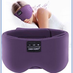 Purple ZHENYEMEI Sleep Mask with Bluetooth Headphones